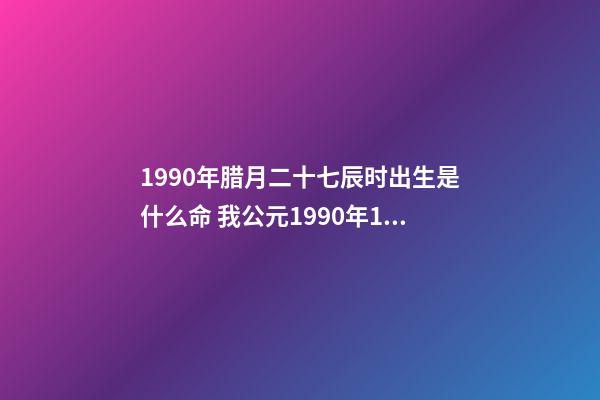 1990年腊月二十七辰时出生是什么命 我公元1990年12月27日（国历）出生的是什么命运？-第1张-观点-玄机派